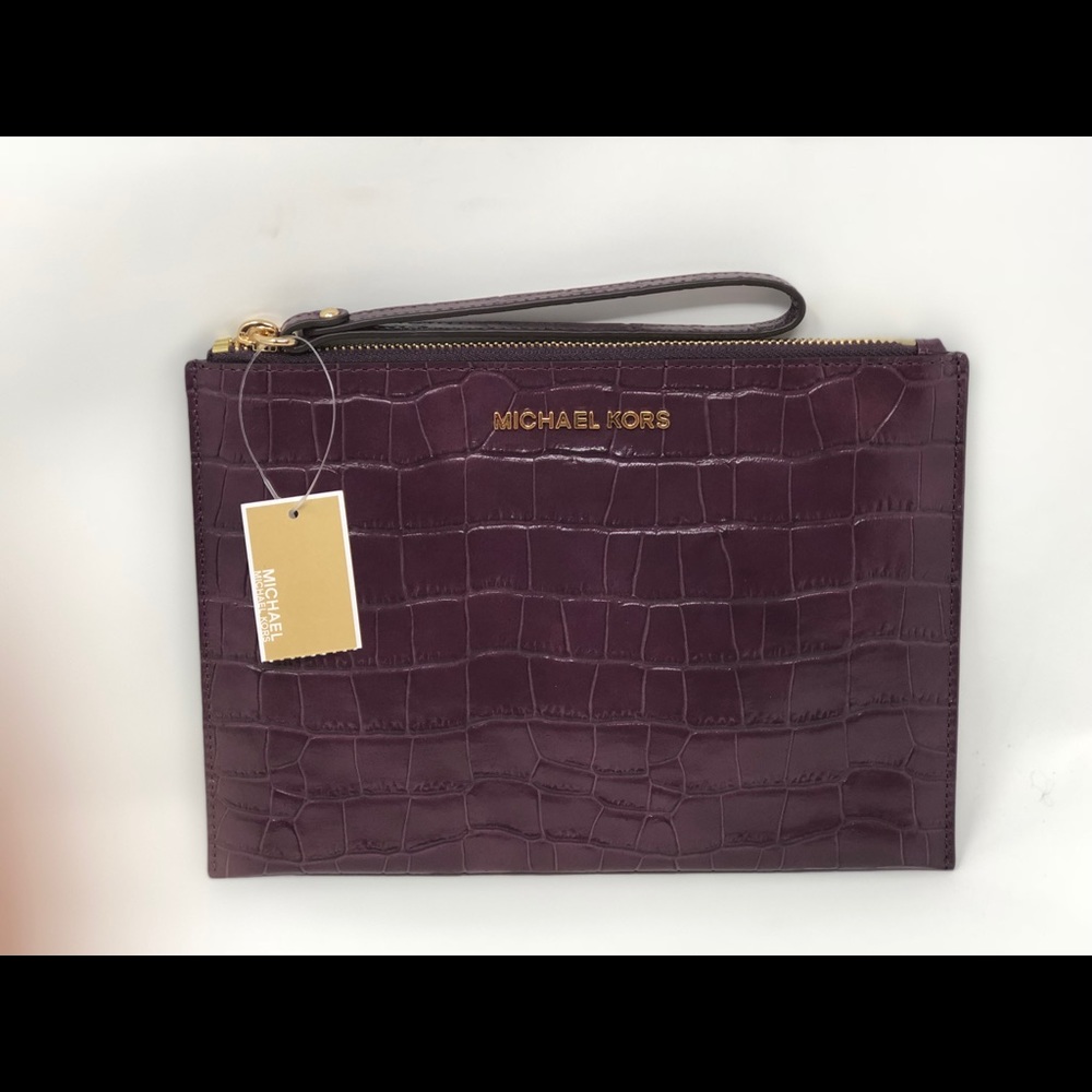 Michael kors jet set travel XL zip clutch Damson